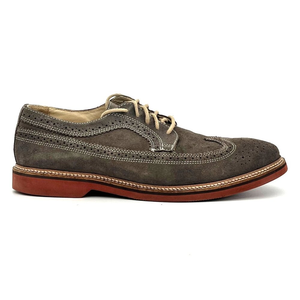 1901 Derby Wingtip Oxford Shoes Mens 11.5M Gray Suede Leather Upper Nordstrom - Picture 11 of 16